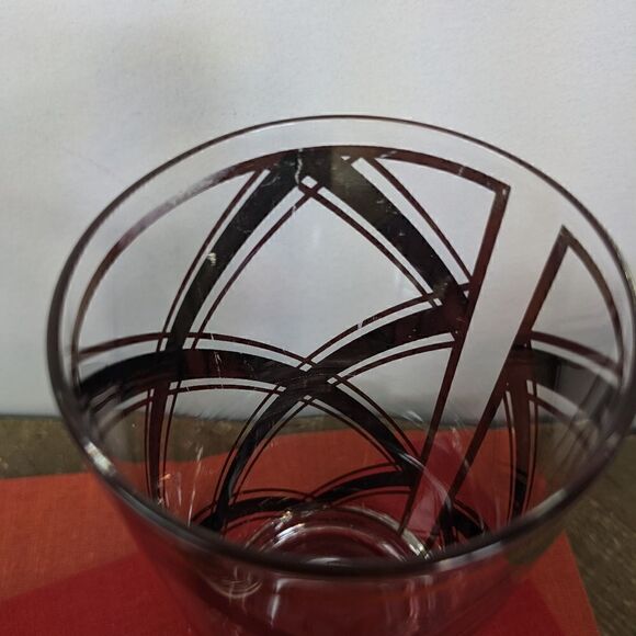 Georges Briard Silver and gold plaid criss cross tumblers collins glasses cockta - Picture 4 of 7